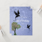 鳥の誕生日 カード (正面/裏面インサイチュ)