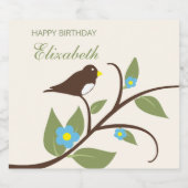鳥の誕生日 スパークリングワインラベル (シングルラベル)
