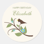 鳥の誕生日 ラウンドシール (正面)