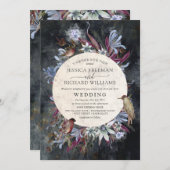 鳥の誘い素朴込みでフローラが暗くなる 招待状 (正面/裏面)