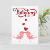 鳥の赤いハートロマンチックなハッピーバレンタインデー シーズンカード (スタンド正面)