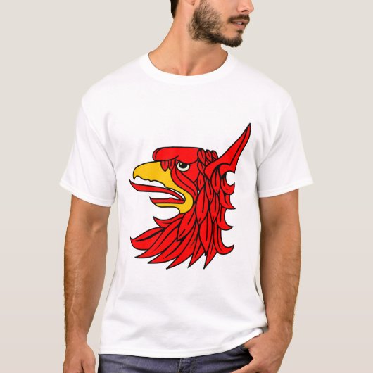 鳥の赤い生き物のくちばし Tシャツ (正面)