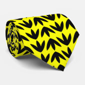 鳥の足パターン黒(黄色) ネクタイ (ロール)