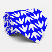 鳥の足パターン – 青の白 ネクタイ (ロール)