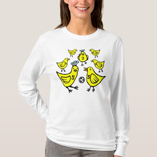 鳥の遊サッカー – カラーII Tシャツ (正面)