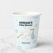 鳥の運かわいい子ボーイ招待状 紙コップ (正面)