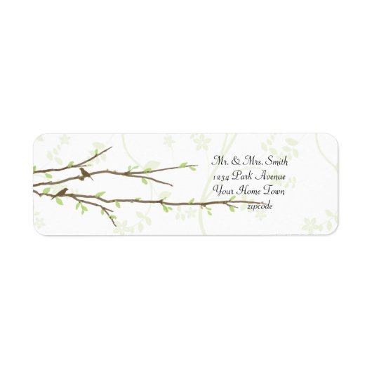 鳥の郵送ラベルで出芽する枝 ラベル (正面)