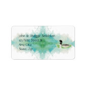 鳥の野生生物絵を描の水彩画の住所 ラベル (正面)