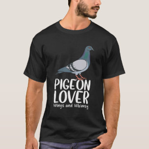 鳥の野鳥観察かわいい鳩の恋人の翼とwhimsy tシャツ