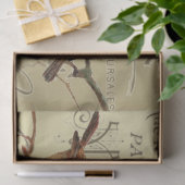 鳥の金ゴールドのヴィンテージフランスの都市名の分離 薄葉紙 (ギフト)