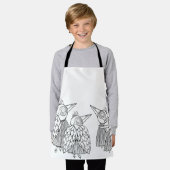 鳥の集まり エプロン (着用した状態)