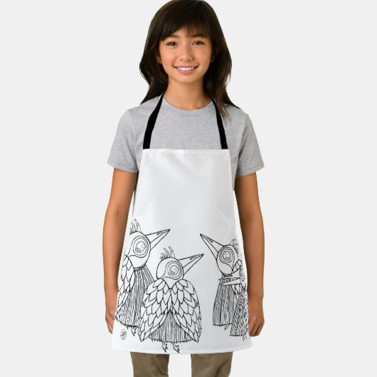 鳥の集まり エプロン (インサイチュ)