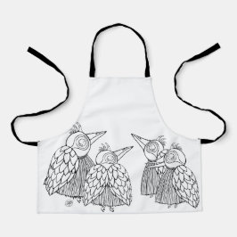 鳥の集まり エプロン