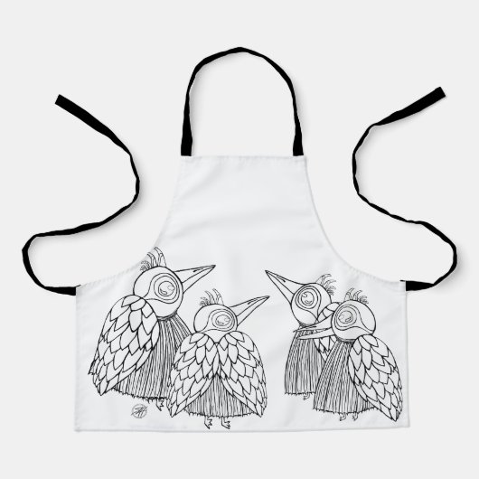 鳥の集まり エプロン (正面)
