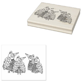 鳥の集まり ラバースタンプ