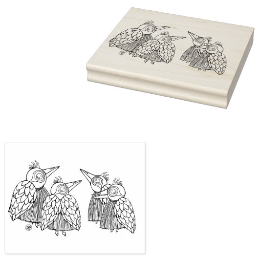 鳥の集まり ラバースタンプ (押印)