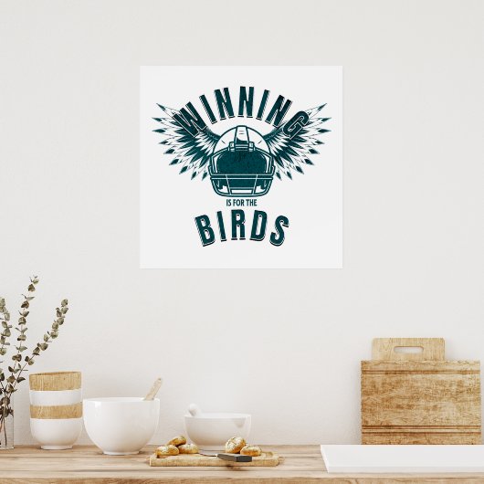 鳥の集団イーグルズの勝利は鳥のサッカーのためである ポスター (キッチン)