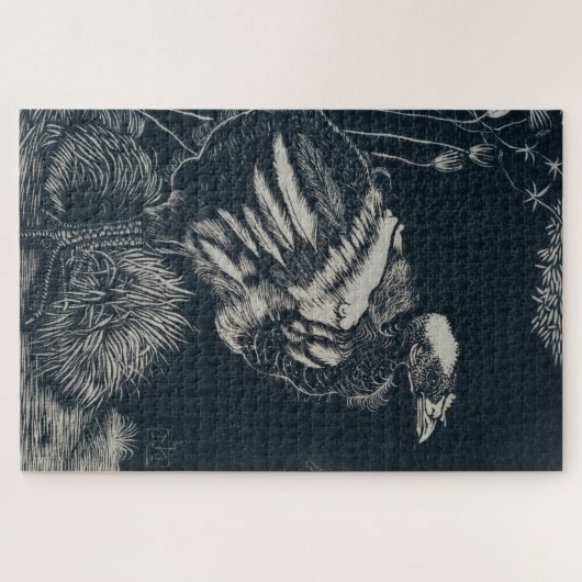 鳥の雛が巣から現れる(ヤン・マンクス) ジグソーパズル (横)