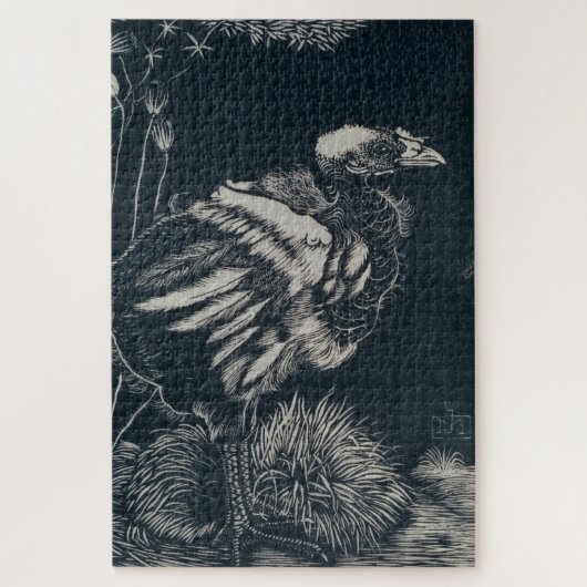 鳥の雛が巣から現れる(ヤン・マンクス) ジグソーパズル (縦)