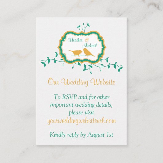 鳥の離れYellow EmeraldのWebサ結婚イトの挿入 エンクロージャーカード (正面)