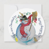 鳥の雪だるま冬季祝賀会を持つ酔っぱらった酒 招待状 (正面)