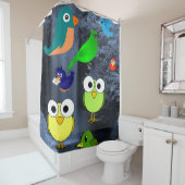 鳥の青い子供のシャワーカーテン シャワーカーテン (インサイチュ)