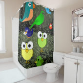 鳥の青い緑の子供のショーカーテン シャワーカーテン (インサイチュ)