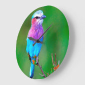 鳥の青(_I) ラージ壁時計 (傾斜)