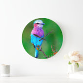 鳥の青(_I) ラージ壁時計 (ホーム)