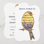 鳥の音楽による追悼式招待状 招待状 (正面/裏面)