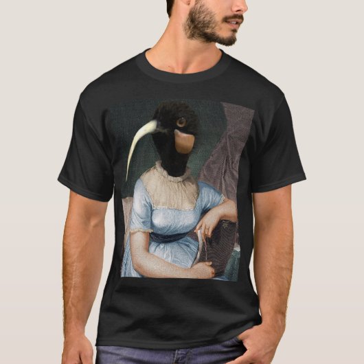 鳥の頭を持つジェーン・オースティンの肖像 Tシャツ (正面)