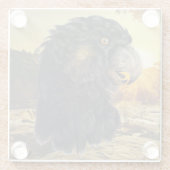 鳥の頭 ガラスコースター (裏面)