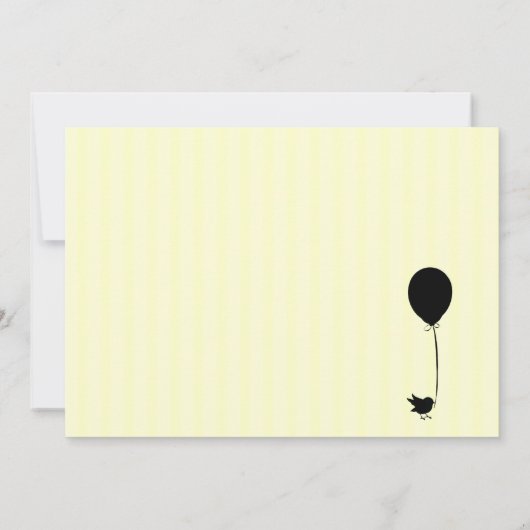 鳥の風船とベビー 招待状 (裏面)