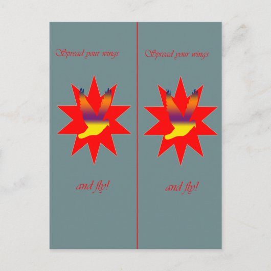 鳥の飛んでいるブックマーク ポストカード (正面)