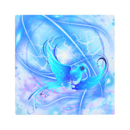 鳥の飛んでいる抽象デザイン メタルプリント