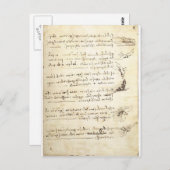 鳥の飛行に関するレオナルド・ダ・ヴィンチのコードックス ポストカード (正面/裏面)