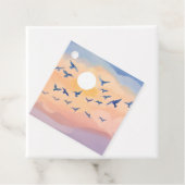 鳥の飛行 | 日没の自然水彩画 フェイバータグ (インサイチュ)