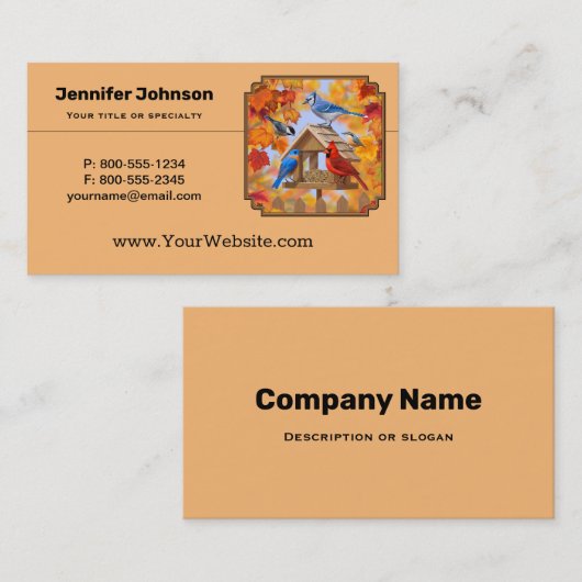 鳥の餌採集秋 名刺 (正面/裏面)