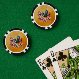 鳥の魔法は花の海に入り ポーカーチップ