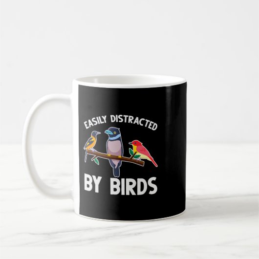 鳥の鳥のウォッチャー鳥の所有者に容易に気を散らす コーヒーマグカップ (左)