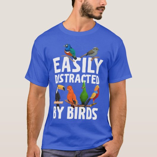 鳥の鳥の恋人のヴィンタグに簡単に気を取らおもしろいれる Tシャツ (正面)