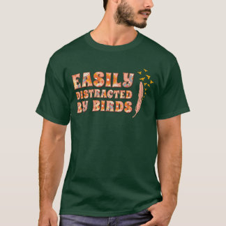 鳥の鳥の恋人の友人レトロに簡単に気を散らす Tシャツ