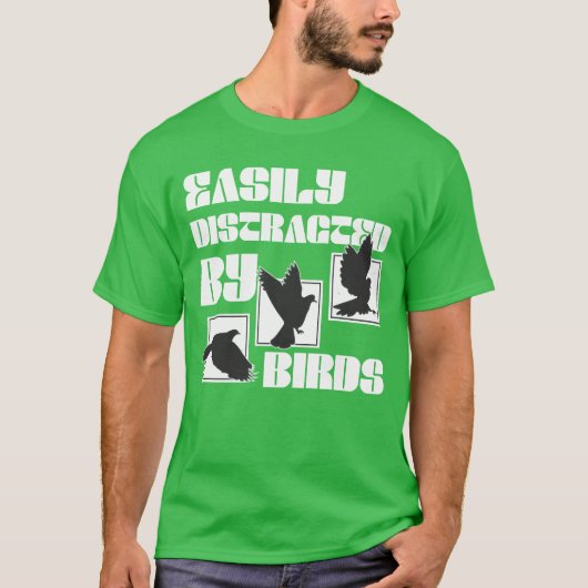鳥の鳥の恋人の家族レトロに簡単に気を散らす Tシャツ (正面)