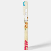 鳥の鳥ピンクコーラルアクアダマスクiPhoneケース Case-Mate iPhoneケース (裏面 / 左)