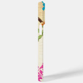 鳥の鳥ピンクコーラルアクアダマスクiPhoneケース Case-Mate iPhoneケース (裏面 / 右)