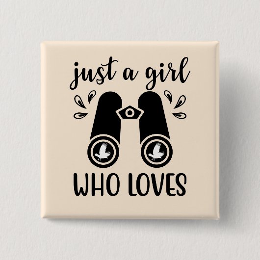 鳥の鳥観察を愛する少女 缶バッジ (正面)