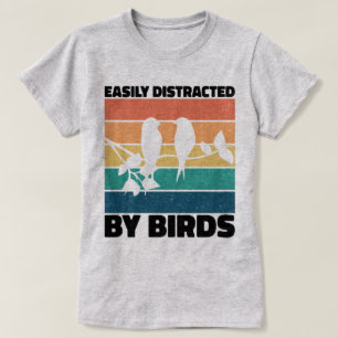 鳥の鳥類監視人の誕生日に簡単に気を散らす Tシャツ