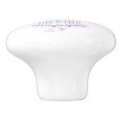 鳥の鳥2つの愛の鳥のハート紫のドアノブ セラミックノブ (側面)