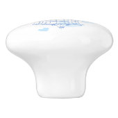 鳥の鳥2つの愛の鳥のハート青いドアノブ セラミックノブ (側面)