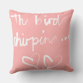 鳥の鳴き声 – ピンク白 クッション (裏面)